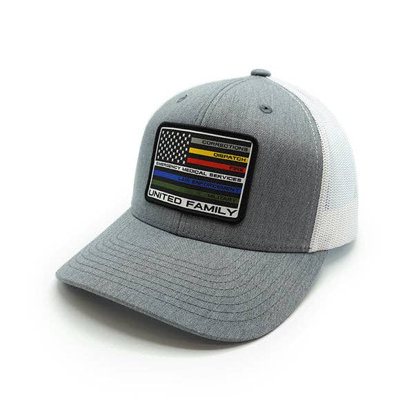 United Family Woven Patch Hat: Curved Bill Snapback / Heather And Black