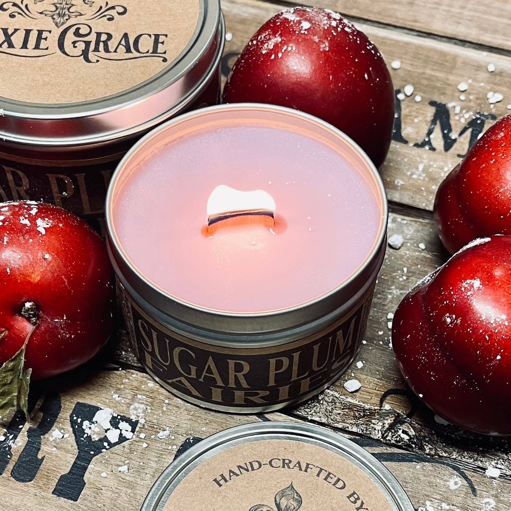 Dixie Grace 8 oz Tin Wood Wick Candle